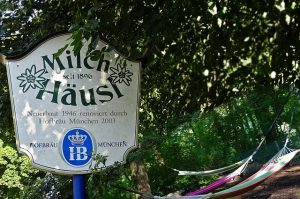 Schild zum Milchhäusl