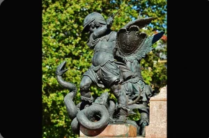 Detail von der Mariensäule am Marienplatz