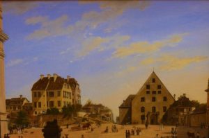 Altes Gemälde vom Odeonsplatz München von 1822, heute in der Alten Pinakothek München